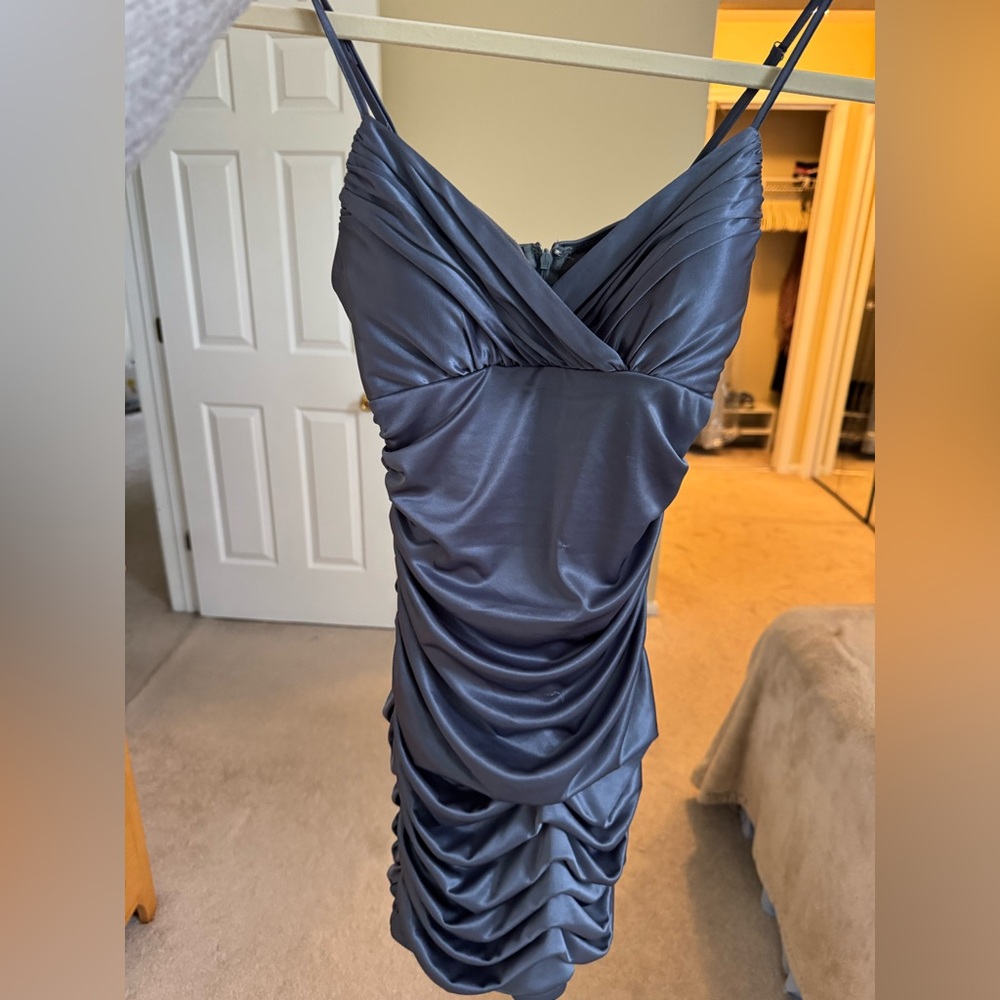 Love Slate Grey bodycon ruched Dress